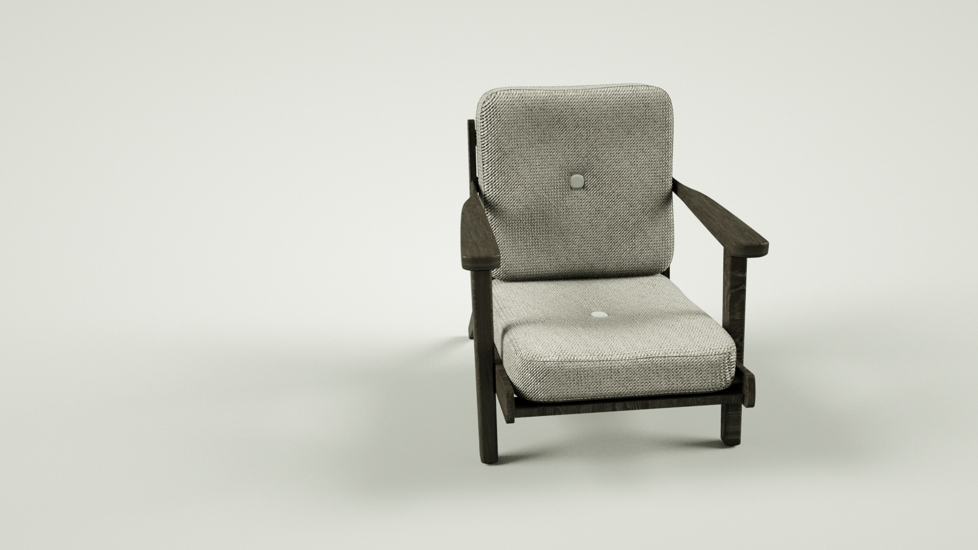 3D rendering of a chair in a forrest
