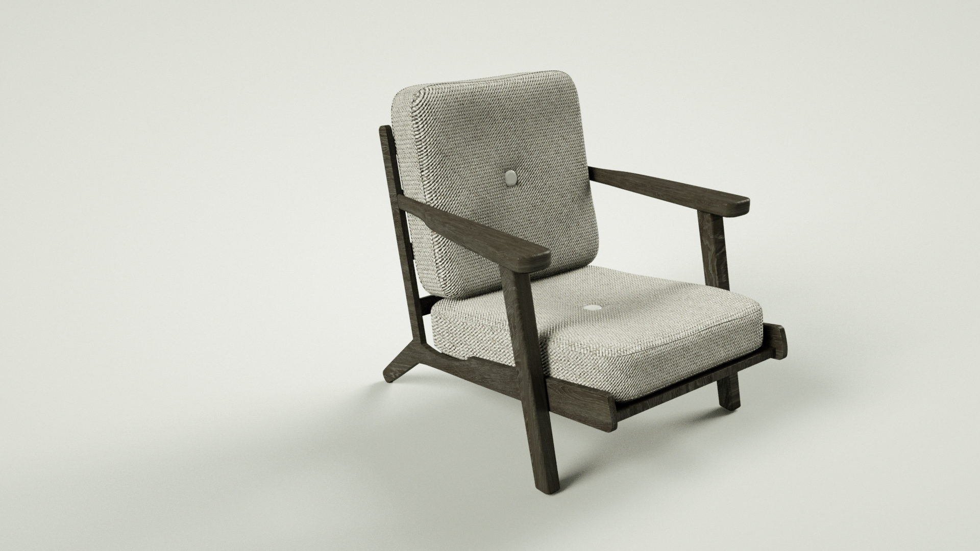 3D rendering of a chair in a forrest